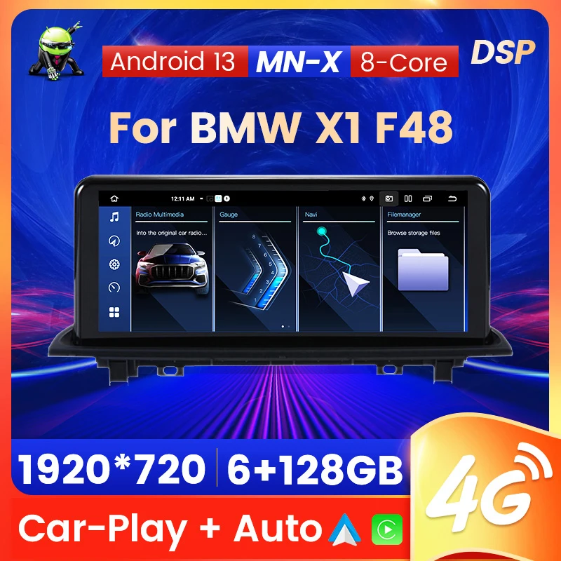 Bezdrôtové CarPlay Car Radio 6G+128G pre BMW X1 F48 X2 F49 F39 2016 2017 - 2020 Android 13 Navigation GPS Multimedia Video Player
