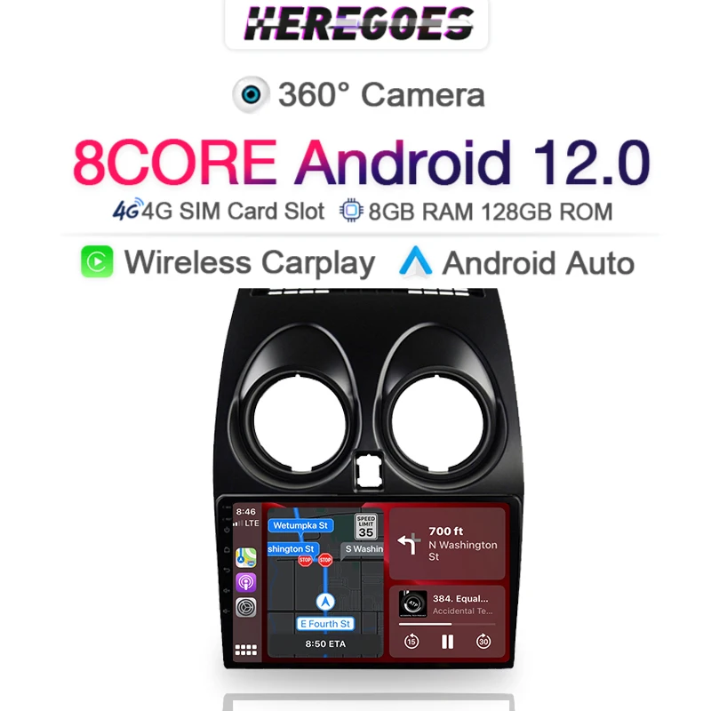 Bezdrôtové CarPlay DSP Android 11 Multimediálny hráč pre GPS pre Nissan Qashqai 1 J10 2006 2007 2008-2013 Navigačné rádio 4G+WiFi