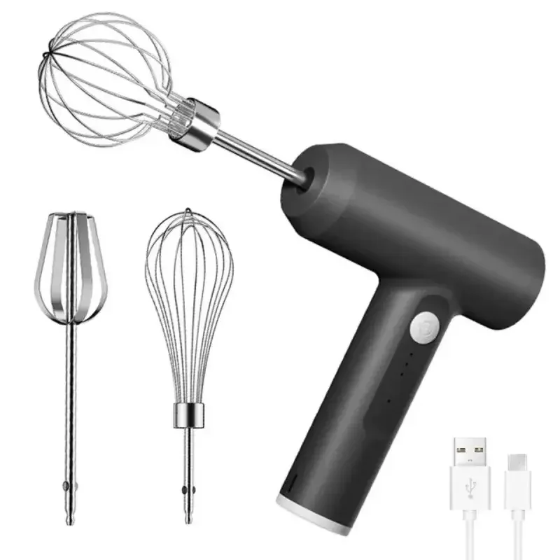 Bezdrôtové elektrické jedlo Zmiešajte pečenie Cesto s krémom Cream Mixer Kuchynské náradie USB Nabíjateľné prenosné prenosné 3 -rýchlostné vaječné vajcia Wisk