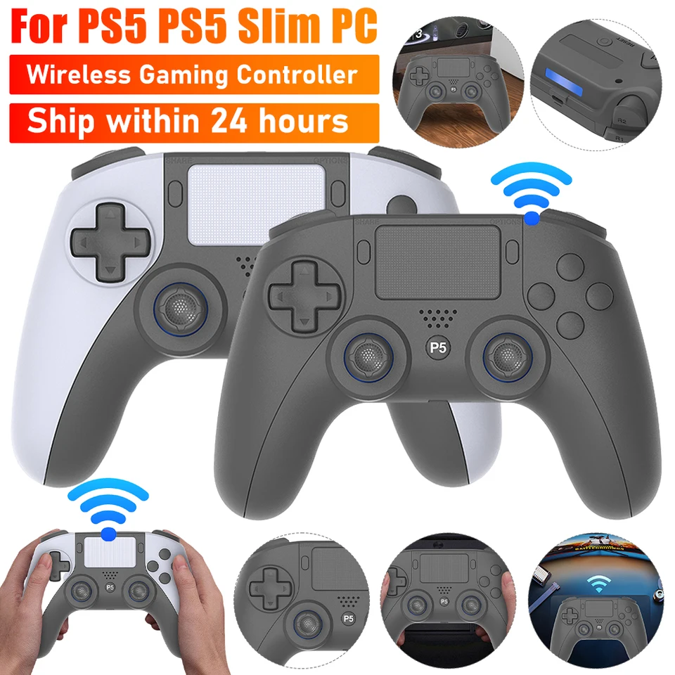 Bezdrôtové gamepadové dvojité vibrácie/6 osi Gyro/Turbo Bluetooth kompatibilné 4.0 s 3,5 mm konektorom a touchpadom pre PS5 PS5 Slim PC