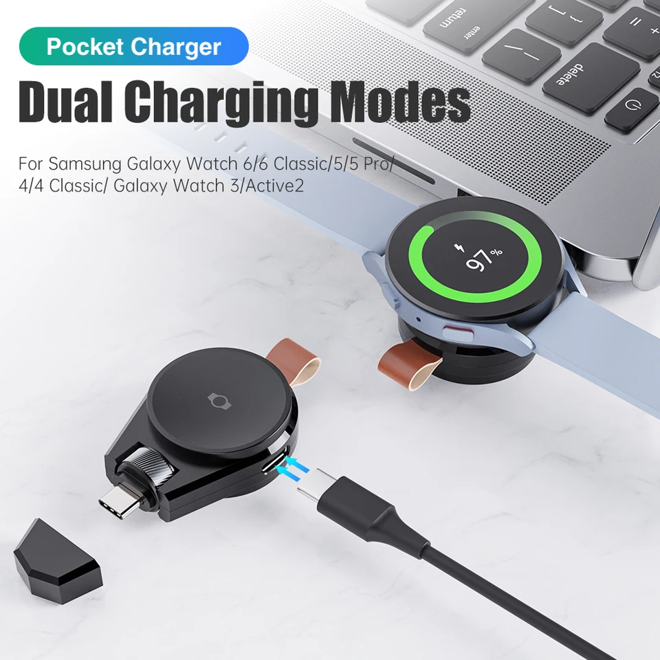 Bezdrôtové magnetické nabíjanie Dock Prenosné USB C Watch Cable Cable Wireless Smart Watch Accessories for Samsung Galaxy Watch 7