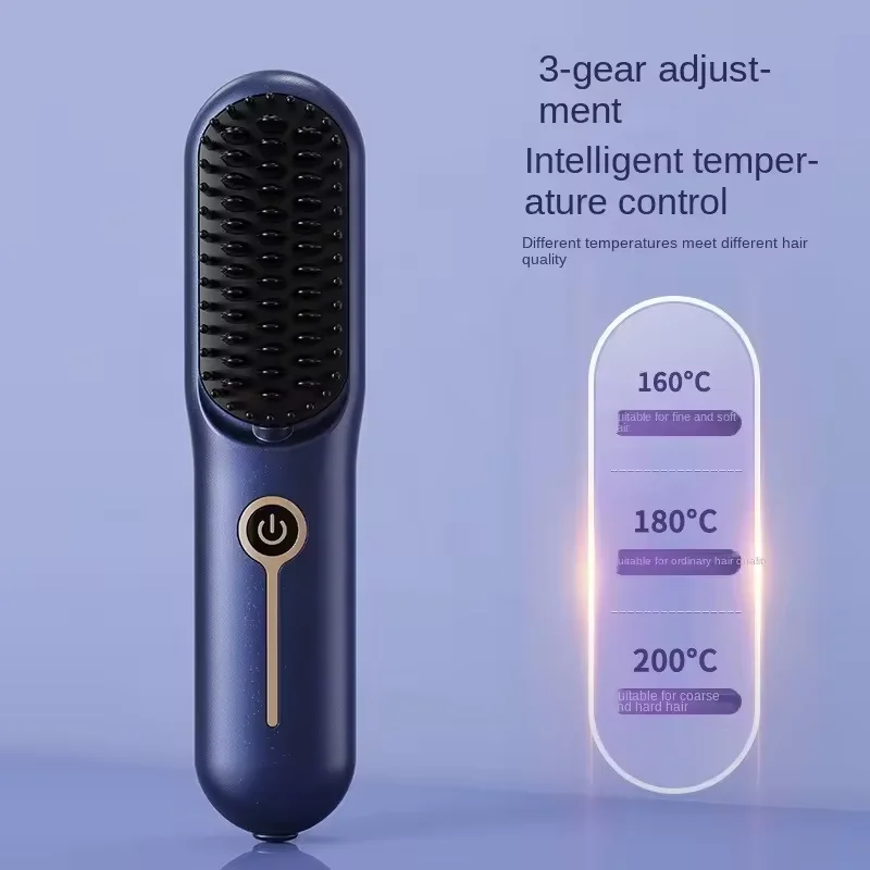 Bezdrôtové mini iónové vyrovnanie a curling Hread a hotel Hotel 2-v-1 Používajte kefu USB/batériu
