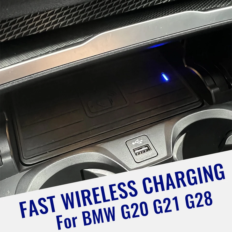 Bezdrôtové nabíjanie automobilov pre BMW G20 G21 G22 G28 2019 2020 Phone nabíjačka mobilného držiaka 15W rýchleho nabíjania Interiérové ​​ladenie interiéru