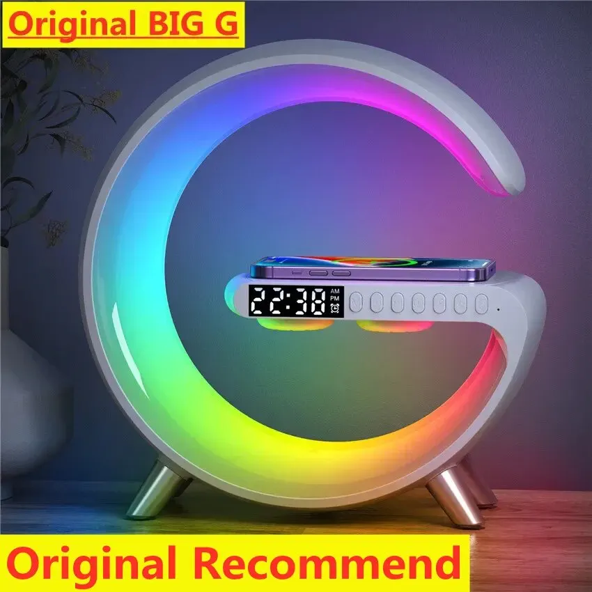 Bezdrôtové nabíjačku Budkovo Bluetooth reproduktor LED žiarovka RGB Night Light Rýchle nabíjacie stanica pre iPhone Samsung Xiaomi