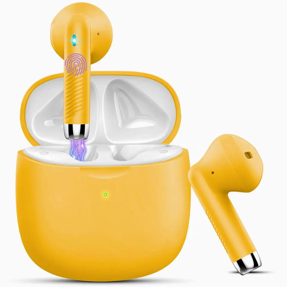 Bezdrôtové slúchadlá, Bluetooth 5.3 slúchadlá stereofónne basy, mikrofón na potlačenie hluku do uší, slúchadlá IP7 nepremokavé športy, prehrávanie 32 hodín.