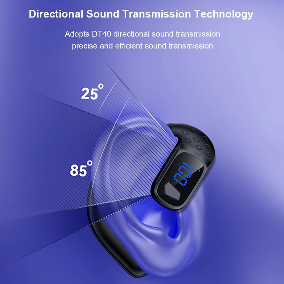Bezdrôtové slúchadlá Bluetooth kompatibilné headsetové uši Ear Hook s jedným slúchadlám hluku vodotesný pre Android iPhone Samsung