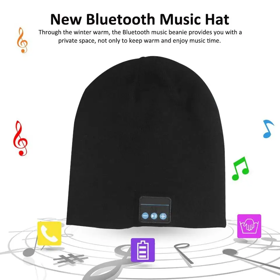 Bezdrôtové slúchadlá BT Cap Hats Bluetooth slúchadlá s mikrofónom Sport Hudobná čiapka Slúchadlá s klobúkom Haz
