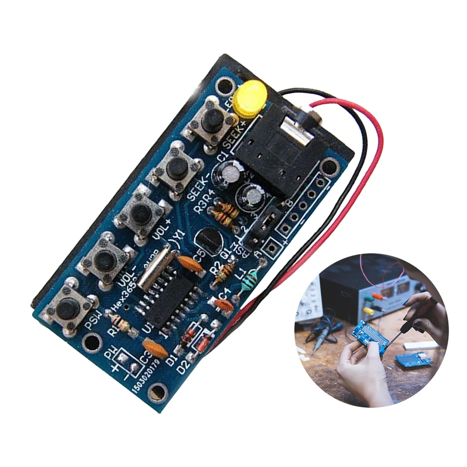 Bezdrôtové stereo FM Radio prijímač Modul PCB FM DIY Elektronické súpravy 76MHz-108MHz Wireless FM Radio Kit