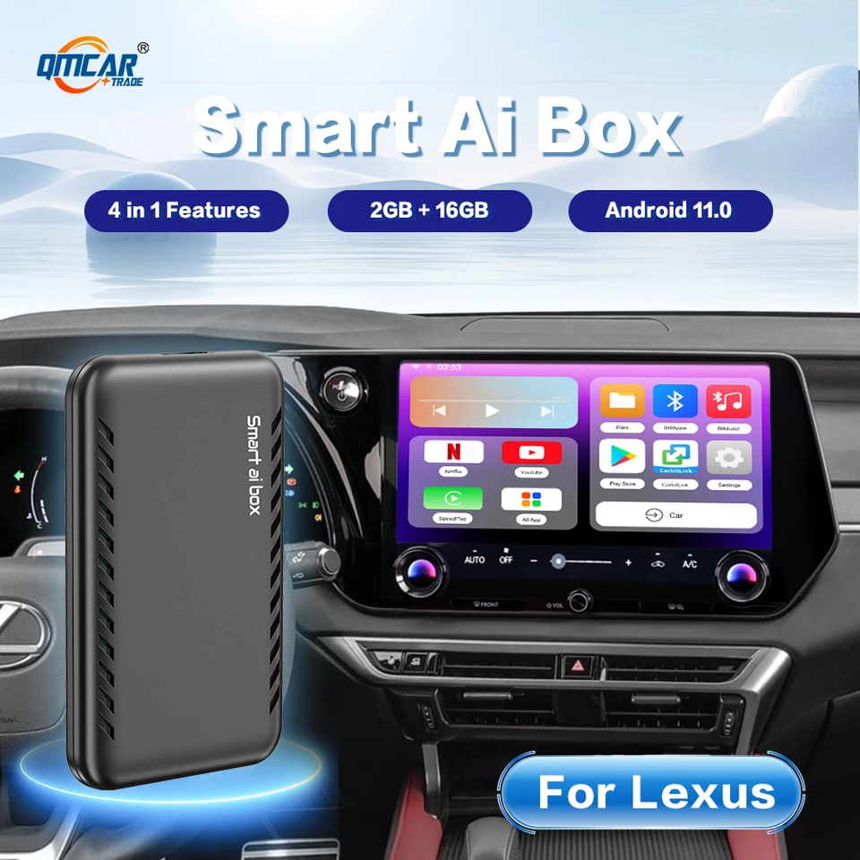 Bezdrôtové televízne skrinka CarPlay AI Box Wireless Android Auto TV pre YouTube Netflix pre Lexus es ls nx RC RC F UX RX ES Hybrid LC Convertible GX