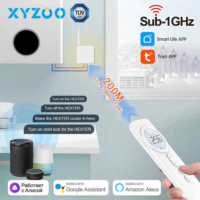 Bezdrôtové WiFi RF433 Termostat Smart TUYA Teplotné regulátor pre plynový kotol na vykurovanie podlahy vodou Alice Alexa Google Home