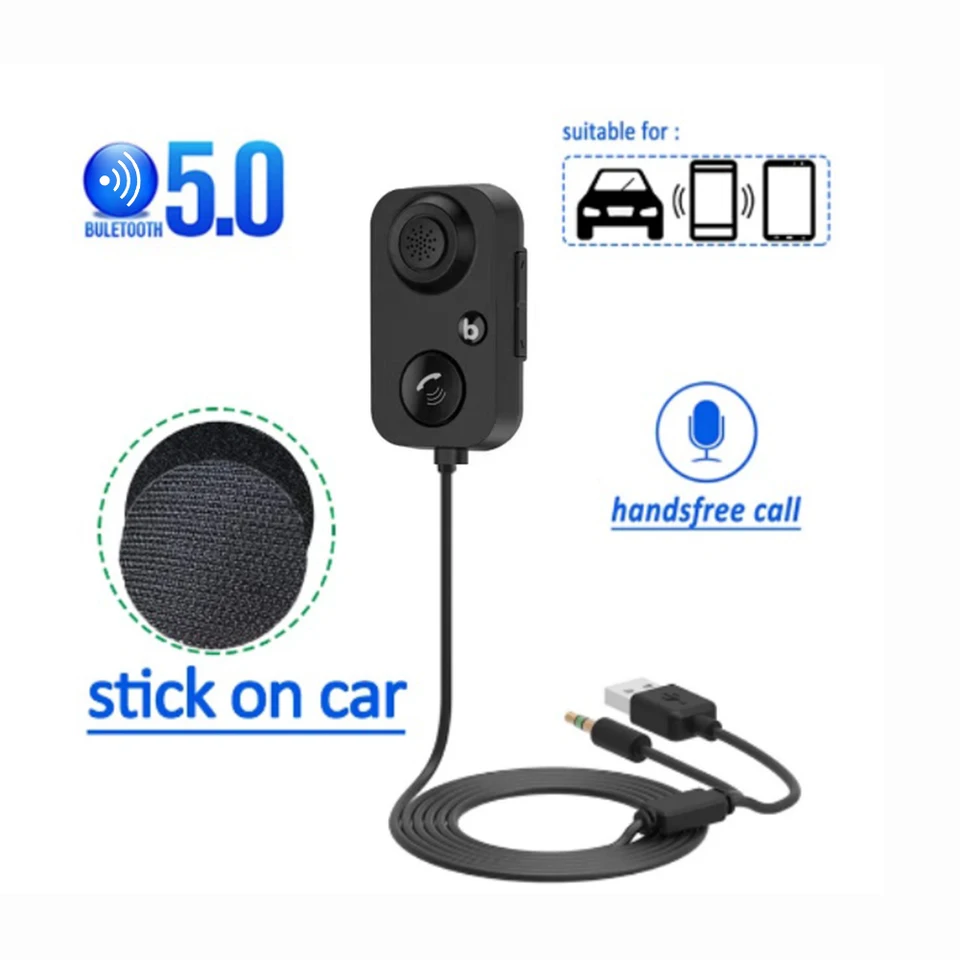 Bezdrôtový adaptér automobilov Bluetooth kompatibilný USB AUX Aux Auto bezdrôtový prijímač Audio 3,5 mm modulátor USB FM pre reproduktor bez rúk