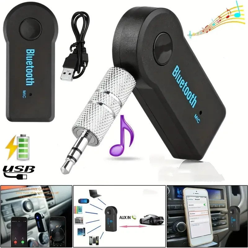 Bezdrôtový adaptér hudobného prijímača Bluetooth Audio Audio 3,5 mm stereofónny A2DP hudobná streamingová súprava automobilu pre auto aux v domácom reproduktore mp3