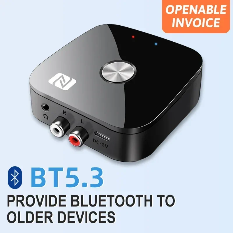 Bezdrôtový adaptér NFC Bluetooth 5.3 HD 3,5 mm bezdrôtový adaptér s diaľkovým ovládaním pre televízor CAR 2RCA Bluetooth 5.3 Audio prijímač