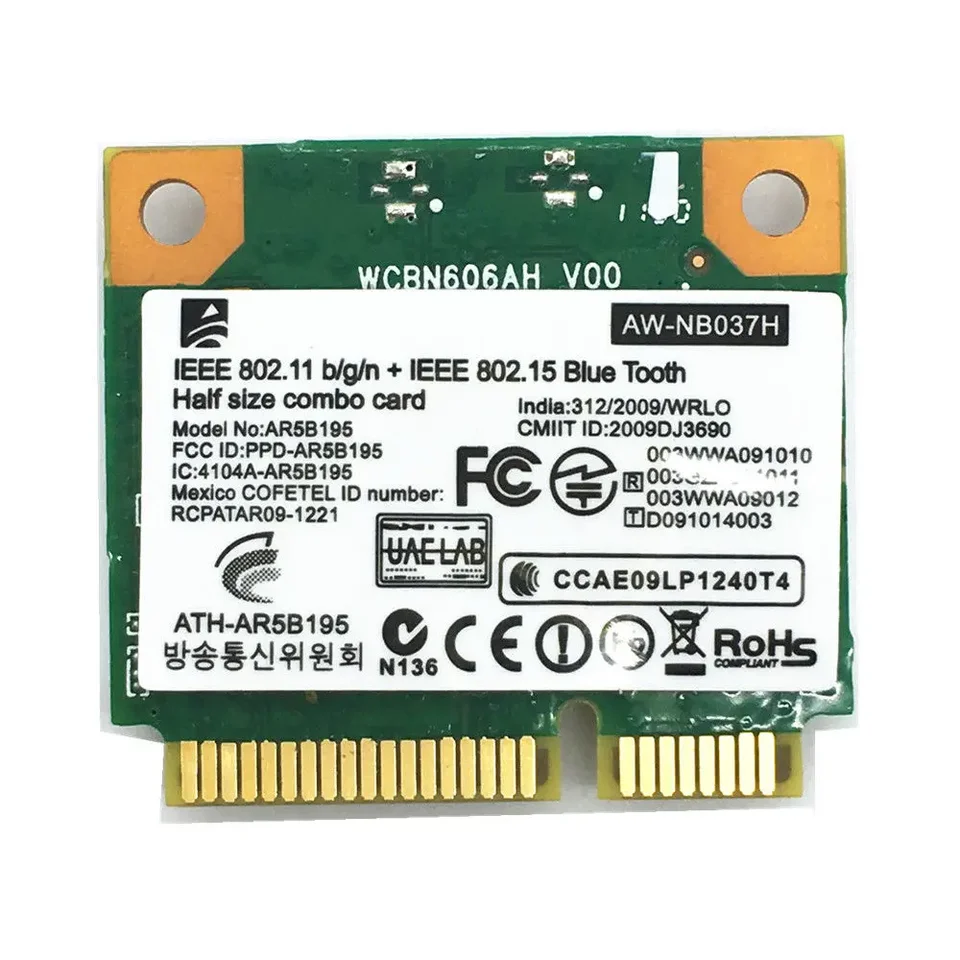 Bezdrôtový adaptér pre Atheros AR5B195 WiFi Bluetooth Network WiFi+BT3.0 Combo Half Mini PCI-E WLAN pre Dell/Acer/ASUS