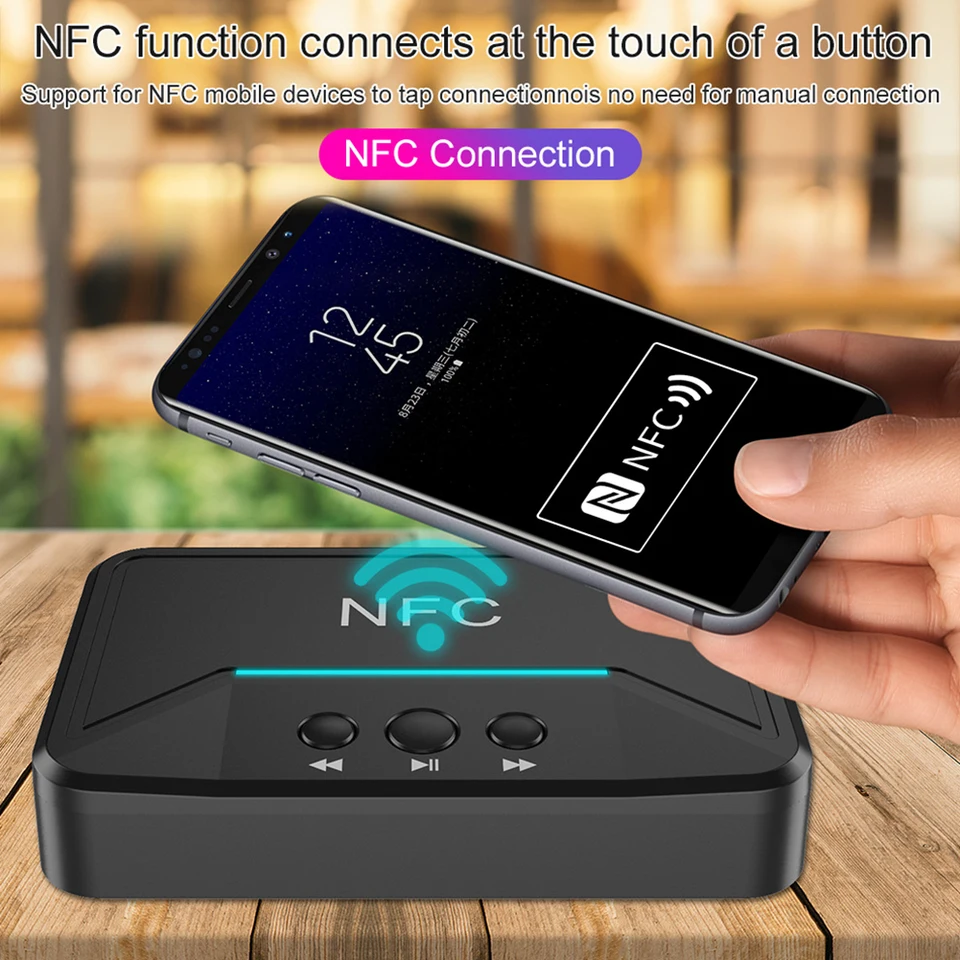 Bezdrôtový adaptér prijímača NFC 3,5 mm AUX RCA Jack Stereo Audio Wireless Adapter Bluetooth kompatibilný 5.0 Plug and Play