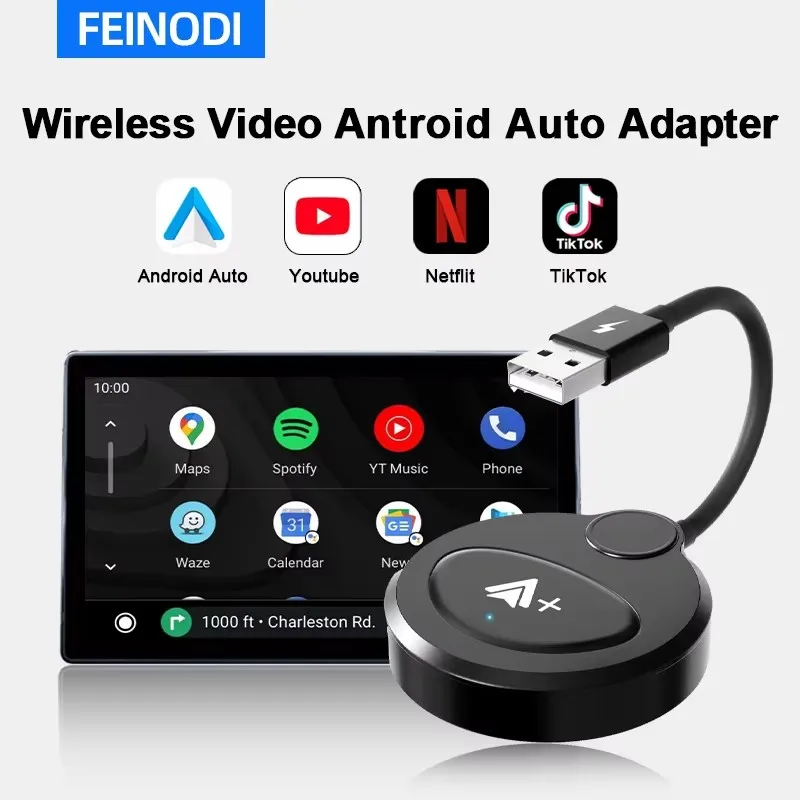 Bezdrôtový automatický adaptér Android pre OEM WIRED AA CARS Android Auto Dongle pre telefón s Androidom prevedie káblové káblové Wi -Fi -WiFi