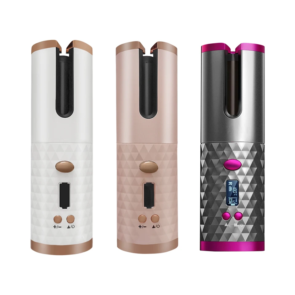 Bezdrôtový automatický natáčanie natáčania na natáčanie USB nabíjanie prenosné bezdrôtové automatické otáčanie Curling Curls Waves LED displej keramický curling valček