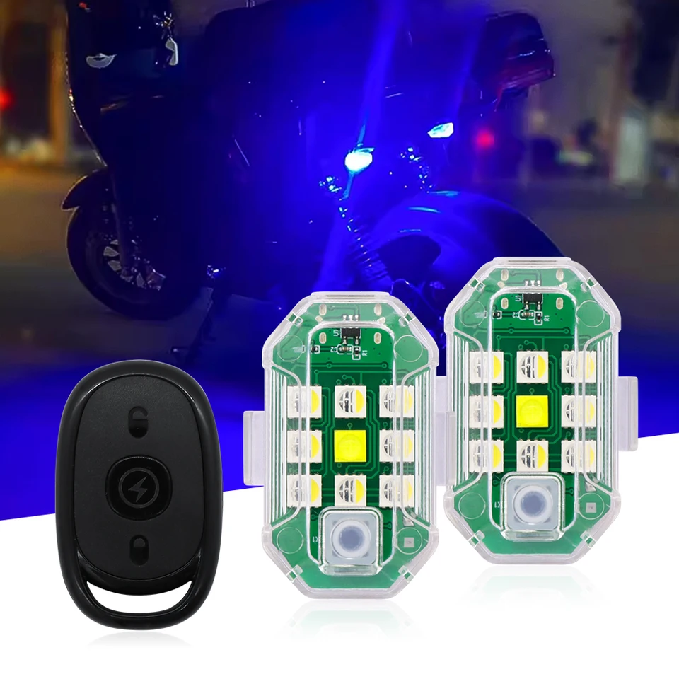 Bezdrôtový bezdrôtový dron Car Strobe LED DRON proti kolenu farebný bleskový výstražný signál diaľkovo ovládanie vodotesného pre motocle bicykel