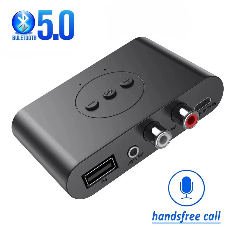 Bezdrôtový Bluetooth 5.0 Audio prijímač Adapter U Disk NFC RCA 3,5 mm aux Jack Stereo Music Handsfree Call mikrofón pre reproduktor súpravy automobilov