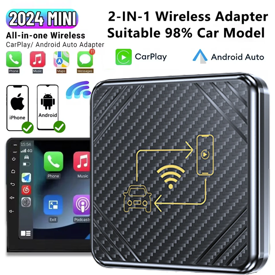 Bezdrôtový CarPlay Android Auto Smart Box CarPlay AI Box Mirrorlink WiFi BT Wireless Adapter pre káblové CarPlay/Android Auto