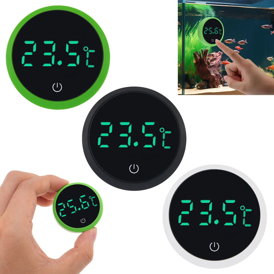 Bezdrôtový digitálny akváriový teplomer LED displej Elektronická ryba