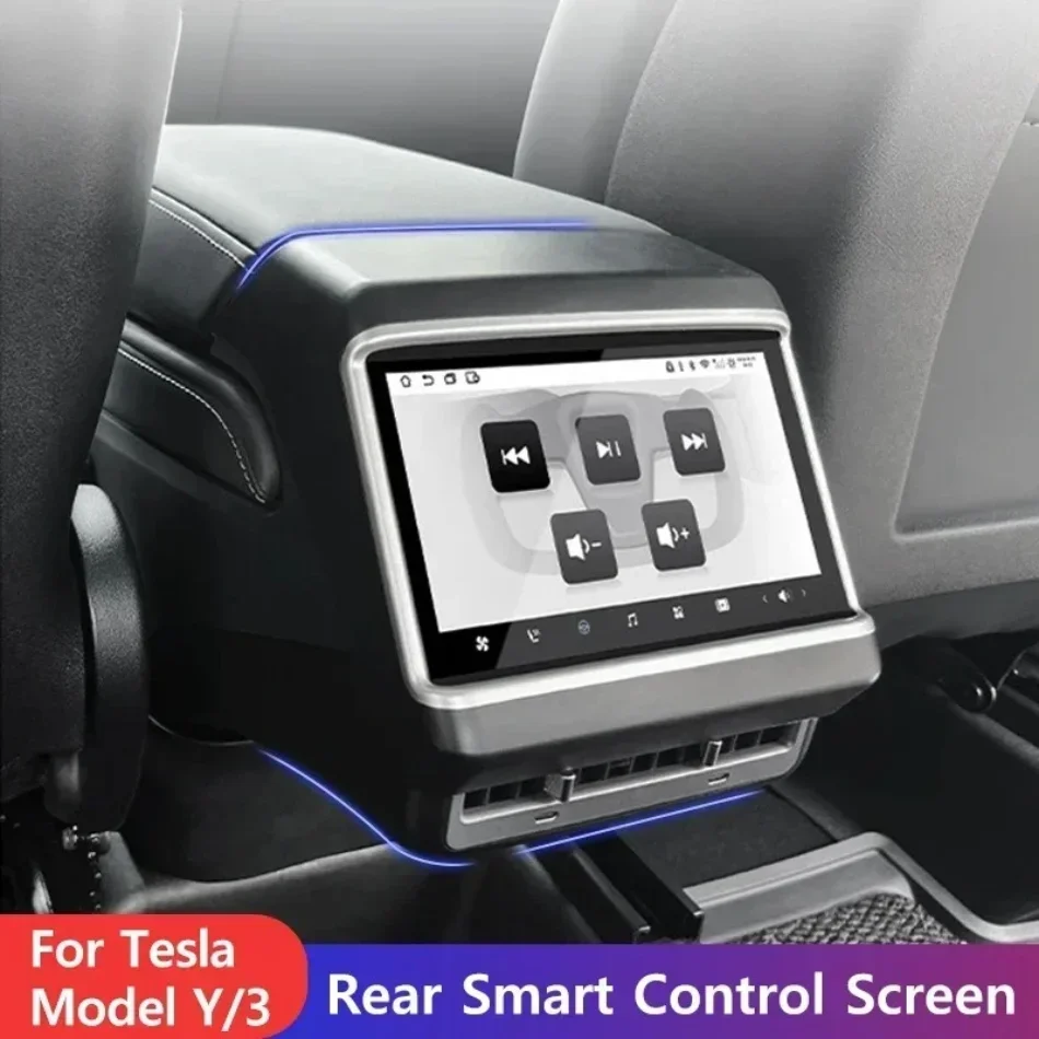 Bezdrôtový displej zadného sedadla CarPlay pre Tesla Model 3 Y 7,2 palca Multifunkčný hráč IPS IPS dotyková obrazovka Ovládanie klimatizácie
