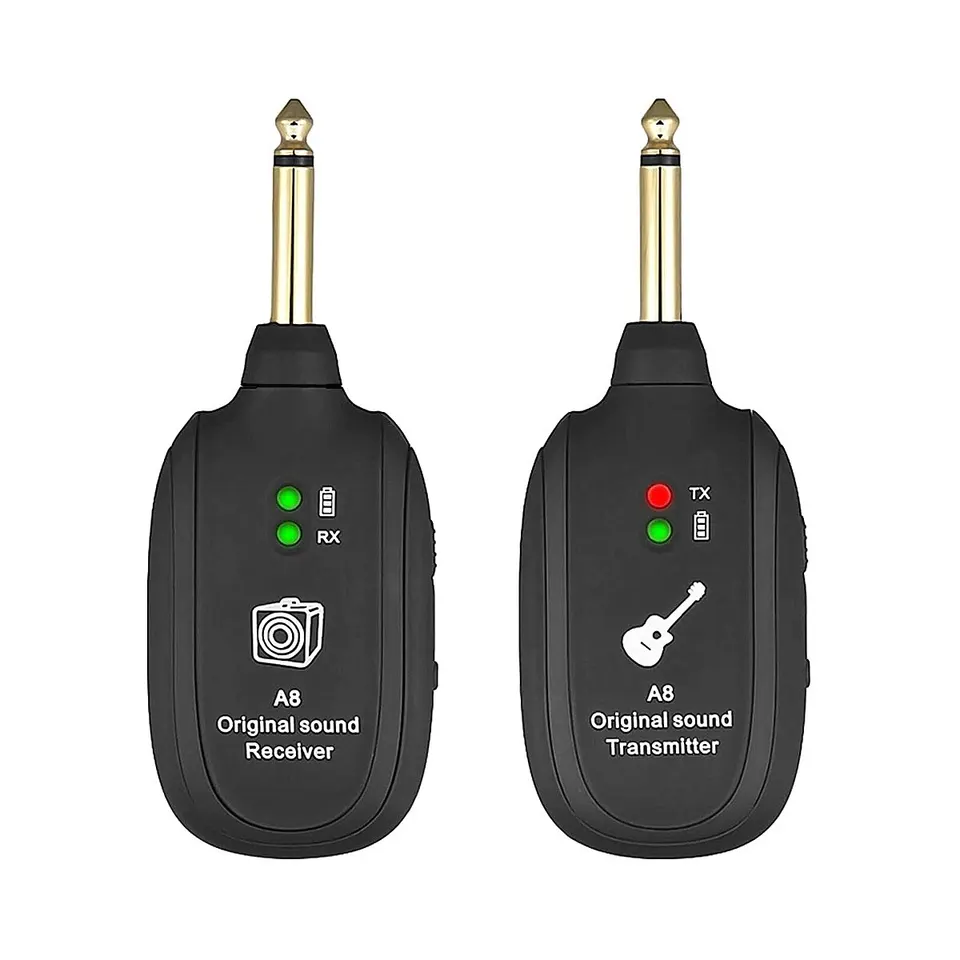 Bezdrôtový gitarový systém zabudovaný v 4 kanáloch bezdrôtového prijímača prenosu gitary pre elektrické gitarové basové husle