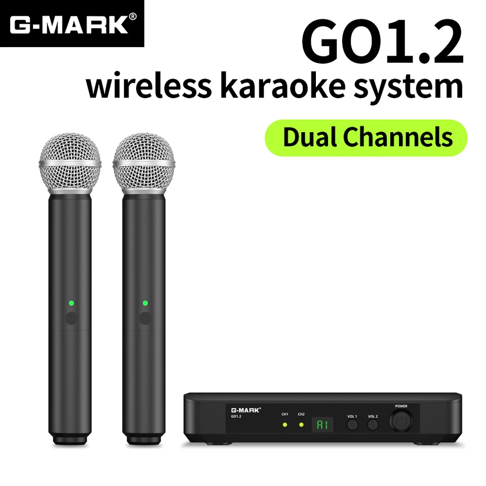 Bezdrôtový mikrofón G-Mark UHF Nahrávanie Universal Karaoke Mic s nabíjateľnou batériou pre reproduktorové večierky Viac farieb