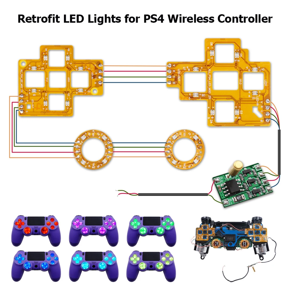 Bezdrôtový ovládač viacerých farieb Light Board Oprava dielov Ovládač LED dosky LED dosky pre ovládač PS4