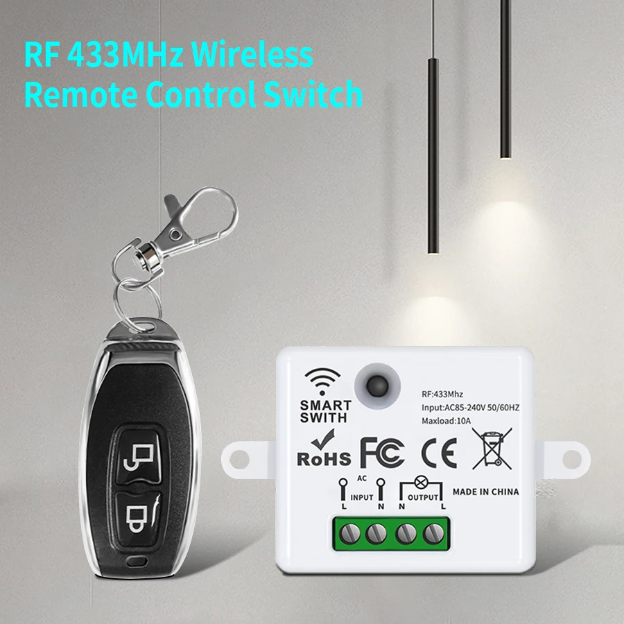 Bezdrôtový prepínač DIY prepínača diaľkového ovládača DIY prepínač DIY RELELES RF 433 MHz