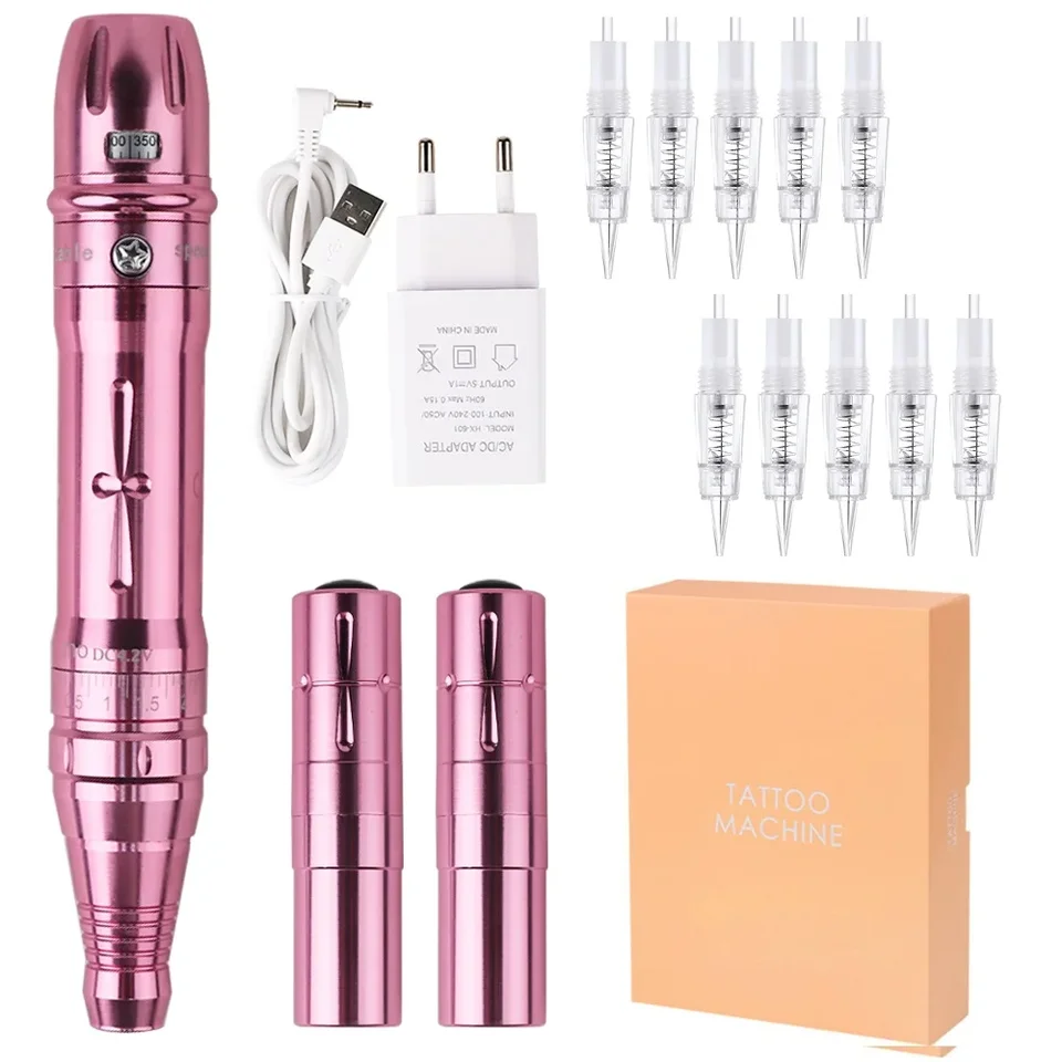 Bezdrôtový stroj PMU Trvalý make -up pre obočie Miroblading Eyeliner Lip Microshading Profesionálne rotačné tetovacie pero Per Gun Kit