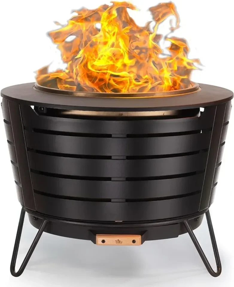 Bezdymový 24,75 palca. Patio Fire Pit Wood Horenie vonkajšej ohnivej jamy - Zahŕňa moderný dizajn dreva s odnímateľnými | Nový