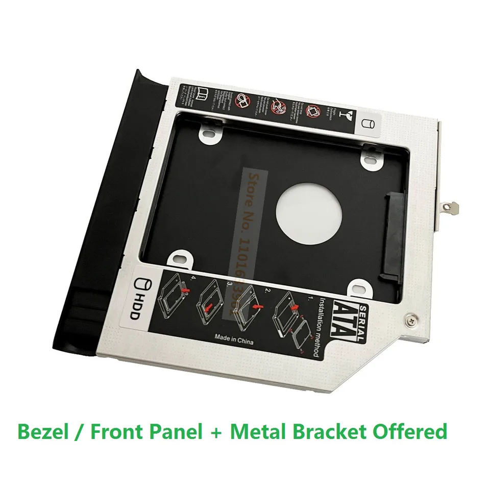 Bezel 2. pevný disk HDD SSD Optical Bay Caddy Frame Adapter Orys pre HP Probook 640 645 650 655 G2 Series (NIE FIT G1 G3)