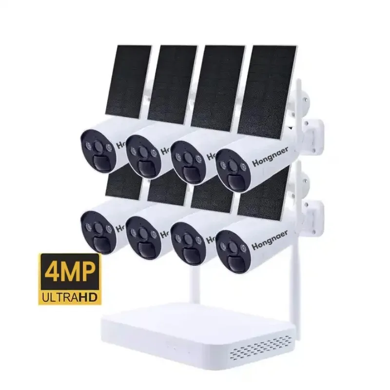 Bezpečnosť WiFi Solar CCTV WiFi 8ch NVR Outdoor Durveillance Systom Wireless Energy PTZ Solárna súprava Solárna kamera