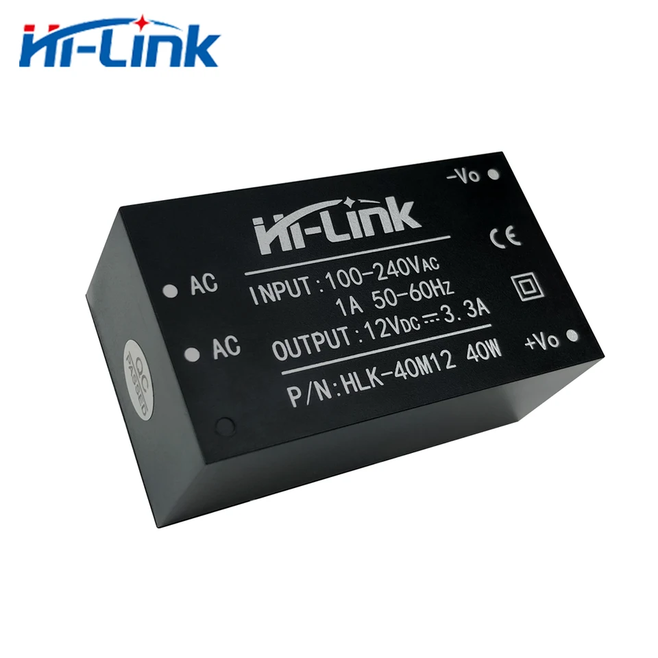 Bezplatná loď Hi-Link 5ks 220V až 40 W 12V modul napájacieho napájacieho modulu HLK-40M12