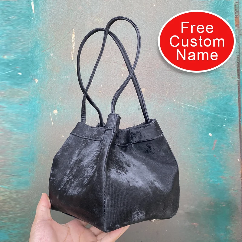Bezplatné meno Mini Bucket Bags for Women Luxusný dizajnér kabelka kabelka 2024 Nová v PU Gradient Color Color Ramer
