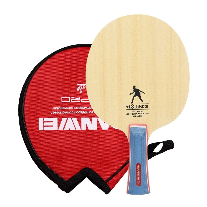 (Bezplatné náhodné okrúhle vrecko) Sanwei M8 stolová tenisová čepeľ Racket 5 Ply Wood Allround Control Loop Ping Pong Bat Paddle