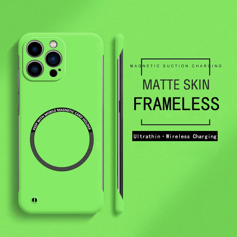 Bezrámový magnetický štíhly puzdro pre Magsafe iPhone 12 11 Pro 11Pro 12Pro xs Max 12 Mini bezdrôtové nabíjanie PC matný zadný kryt