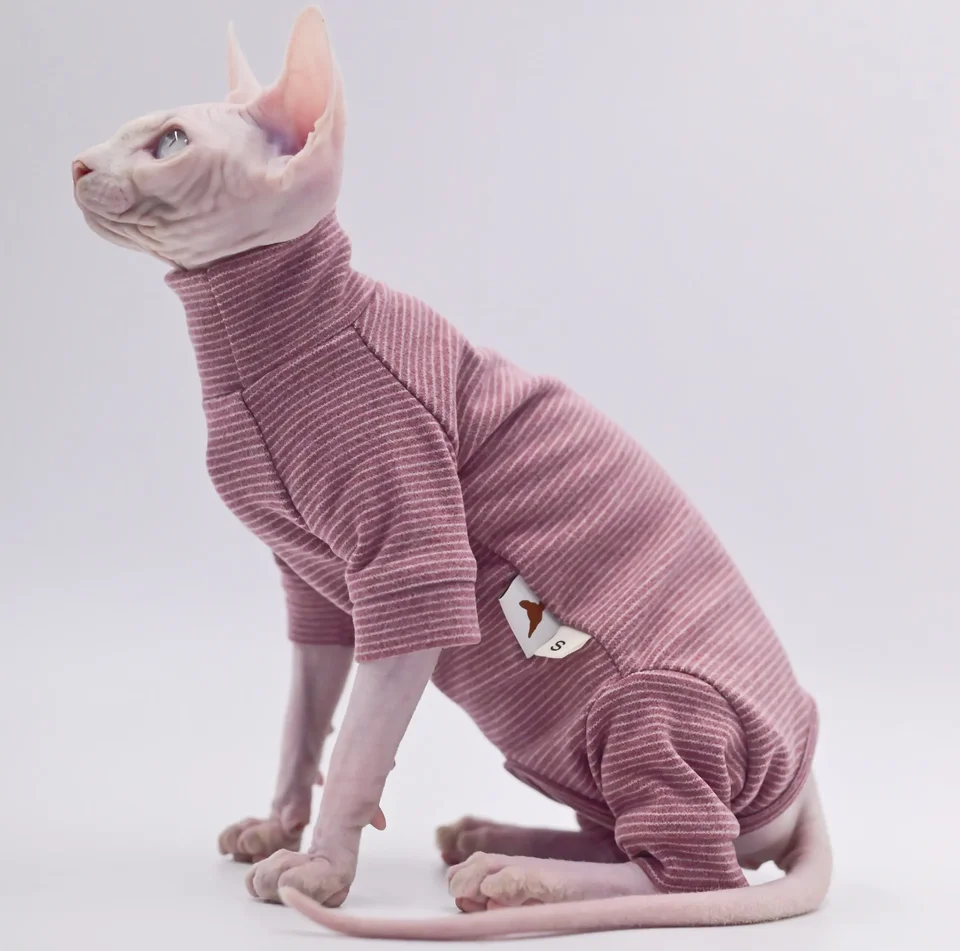 Bezsrsté mačacie oblečenie, teplé a mäkké, štvornohé mikiny pre mačky s sphynxom, jeseň a zima, Devon Rex, Cornish