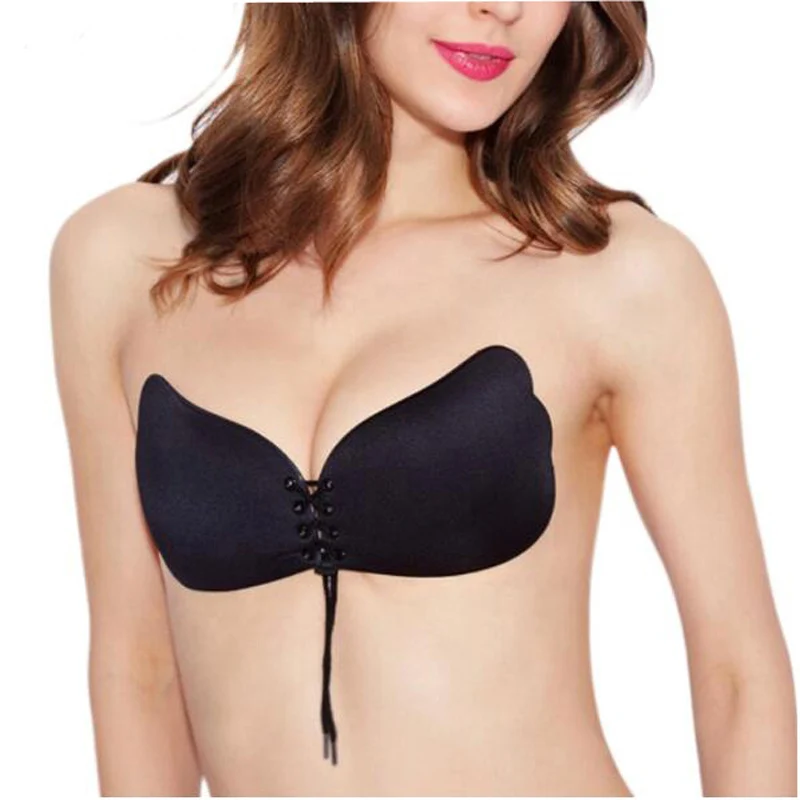 Bezšvové neviditeľné podprsenka lepenka silikón bezprostredne bezprúdová bralets bez ramienok Push Up Sexy spodná bielizeň Fly Bra Ženy