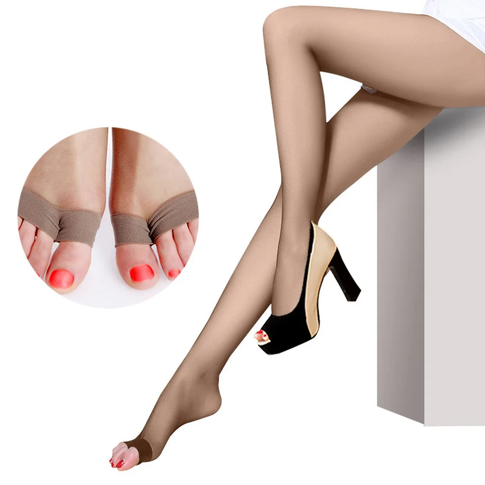 Bezšvové nylonové pančucháče Elastické ženské stehno vysoké pančuchy Sexy ženy tesné pančucháče pre dámy chudé pančucháče otvorené leto
