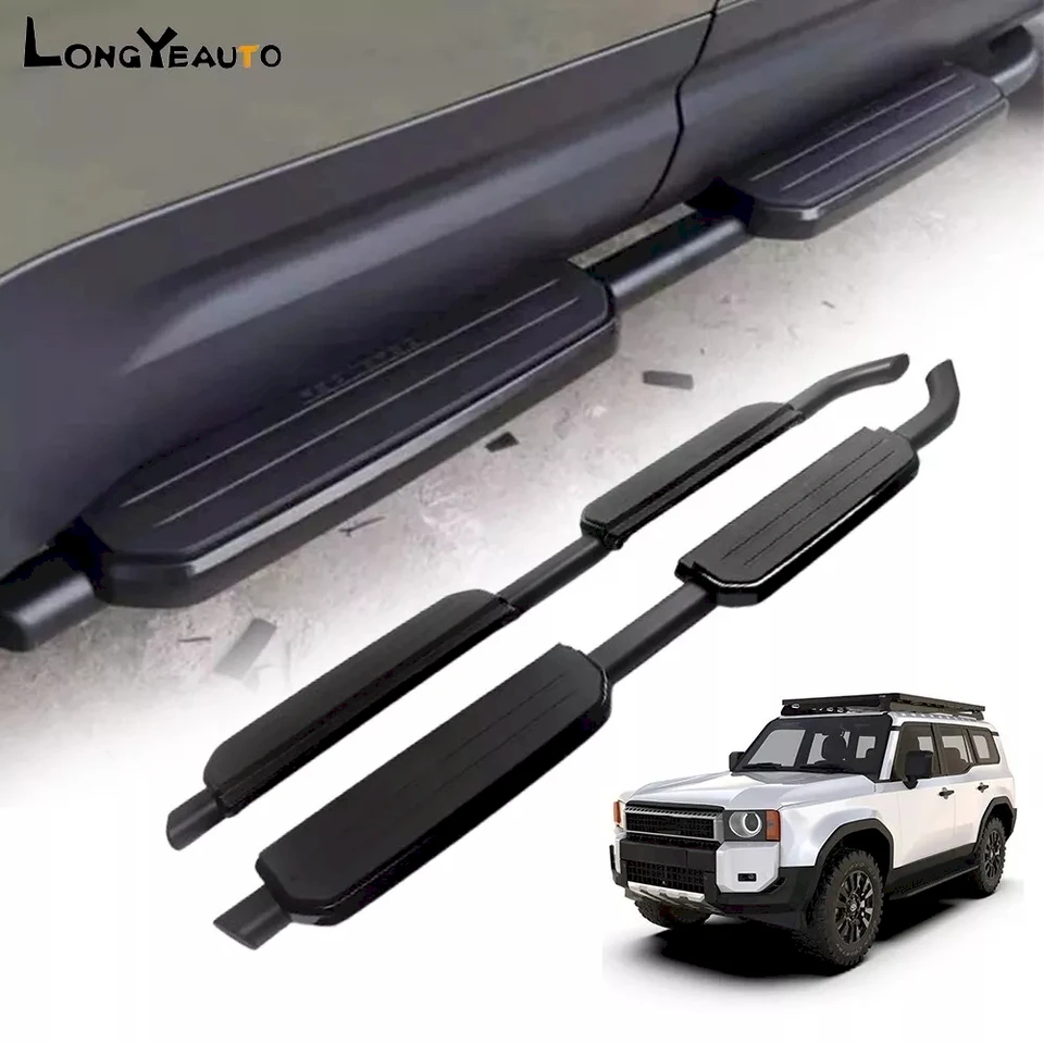 Bežené dosky Bočné kroky sa hodia pre pozemok Cruiser Prado J250 LC250 2024+ Black
