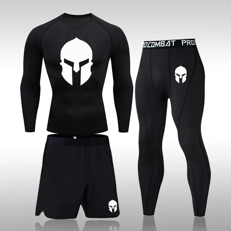 Bežné joggingové športové oblečenie Cvičenie Workout pančucháče 3 PC/SET Pánske tracksuit Sports Surip Sury Suel Gym Fitness Compression