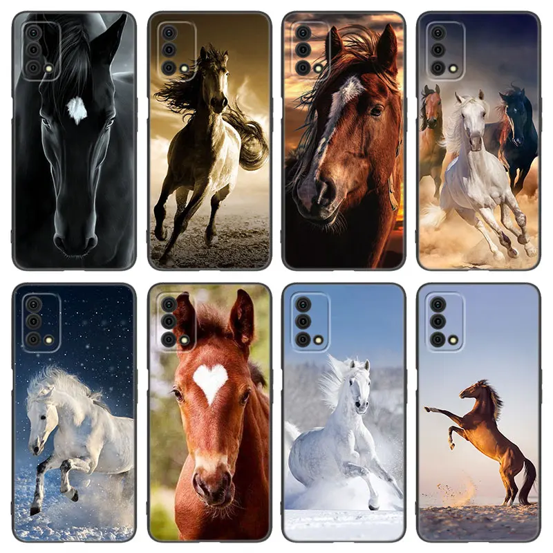 Bežné konské silikónové puzdro pre puzdro pre Oppo Reno 10 11 Pro A55 A57 A58 A72 A74 4G A98 5G A15 A16 A17 A38 A54 A76 A94