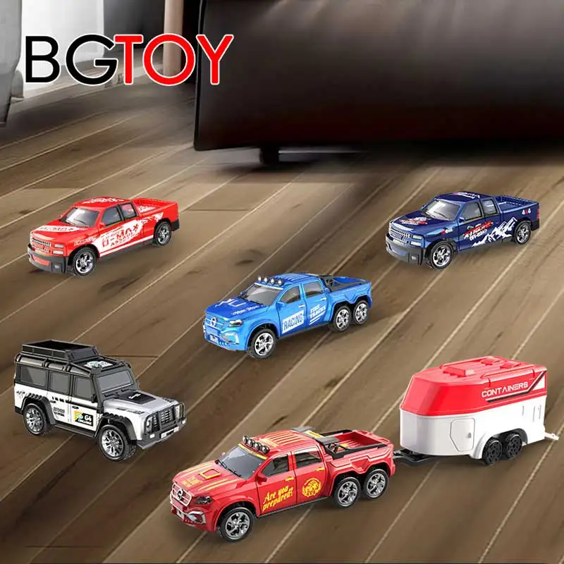 BGTOOY 4WD RC CAR 1:64 MINI 2,4G DISTATE COLMOR CAR TRETLE GEAR SPEFT Zliatina zliatiny s LED svetlom pre chlapcovské hračky pre deti vianočné darčeky