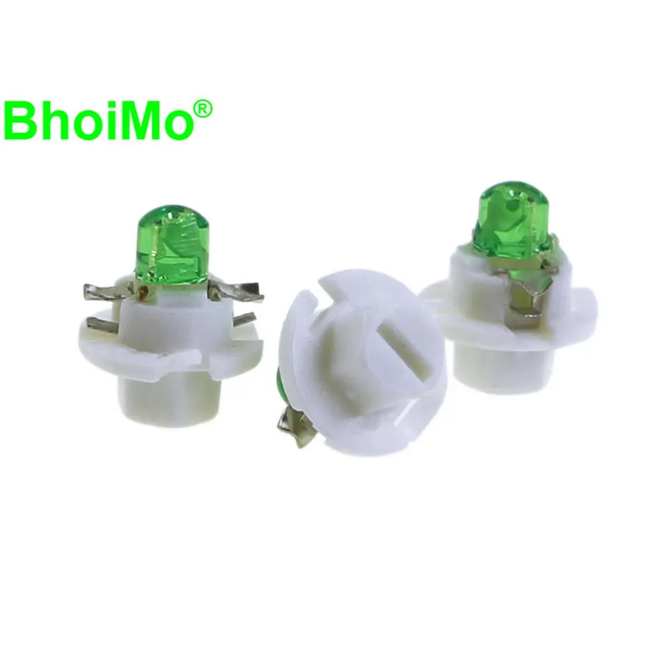 Bhoimo 8pcs B8.4 LED COB COB DASH DOSAD BULB B8.4D BX8.4D Prístrojová doska DC 12V Indikátor LAMP LIGH VOZIDLA WHETE BLUE GREEN
