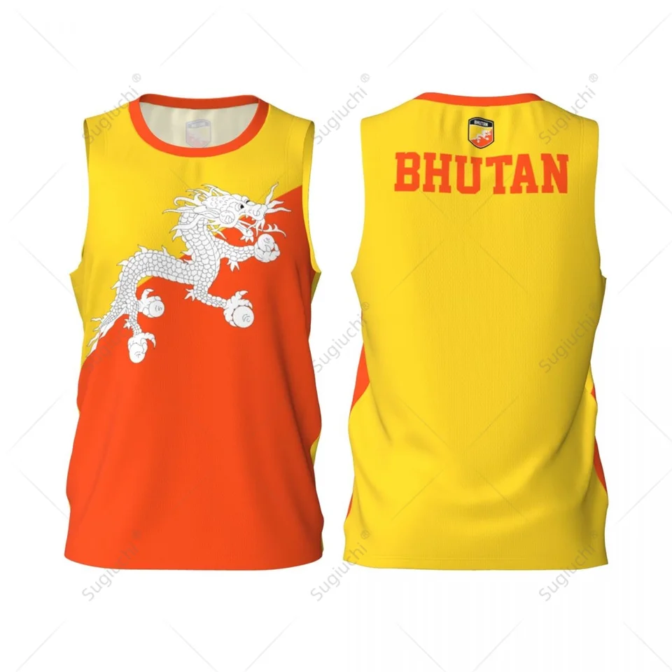 Bhután Flag Men Basketball Sports Jersey Running Fitness Multifunkcia bez rukávov tričko Exkluzívne vlastné meno Nunber