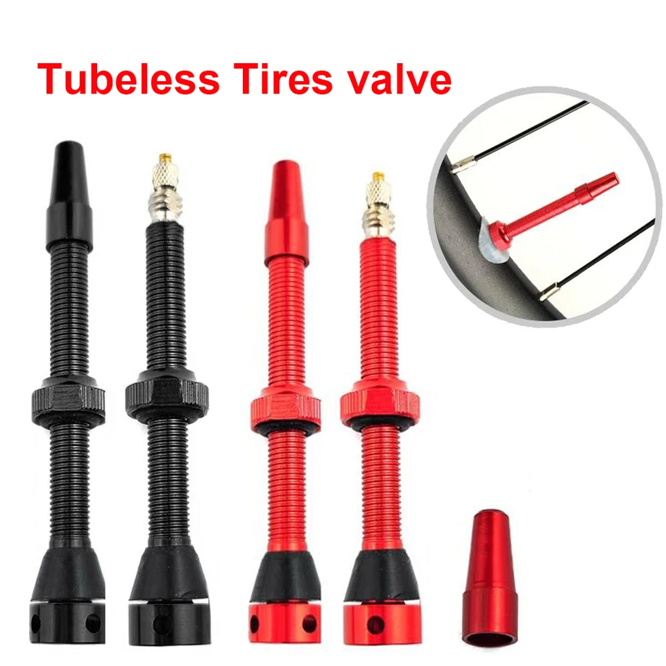 Bicycle bezdušový okraj Presta F/V Ventily Set 44/60 mm bradavka Mosadzné jadro CNC Opracované eloxované nástroje s zliatinovým gumovým základom zliatiny