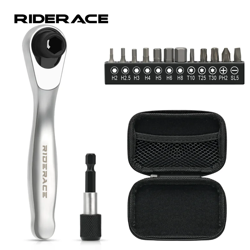 Bicykel Allen Key Spanner Rýchle uvoľnenie MTB Road Bike Ratchet Ratchet 1/4 palcový skrutkovač set cyklistické nástroje na opravu rúk