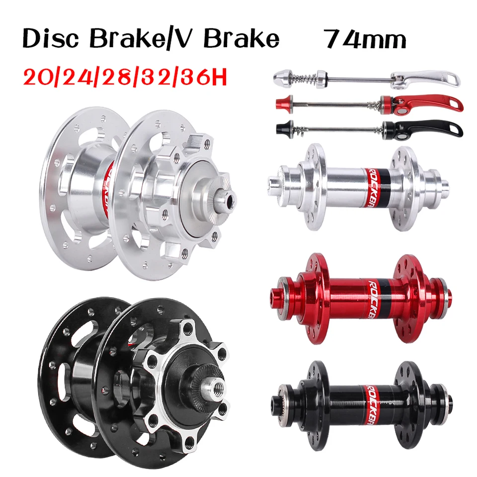Bicykel Hub 74 mm hliníková zliatina 2 ložisková brzdová brzda predného náboja 20/22/32/36 matiek pre malé časti skladacích bicyklov s priemerom kolesa
